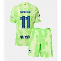 Maglia Calcio Barcelona Raphinha Belloli #11 Terza Divisa Bambino 2024-25 Manica Corta (+ pantaloncini)